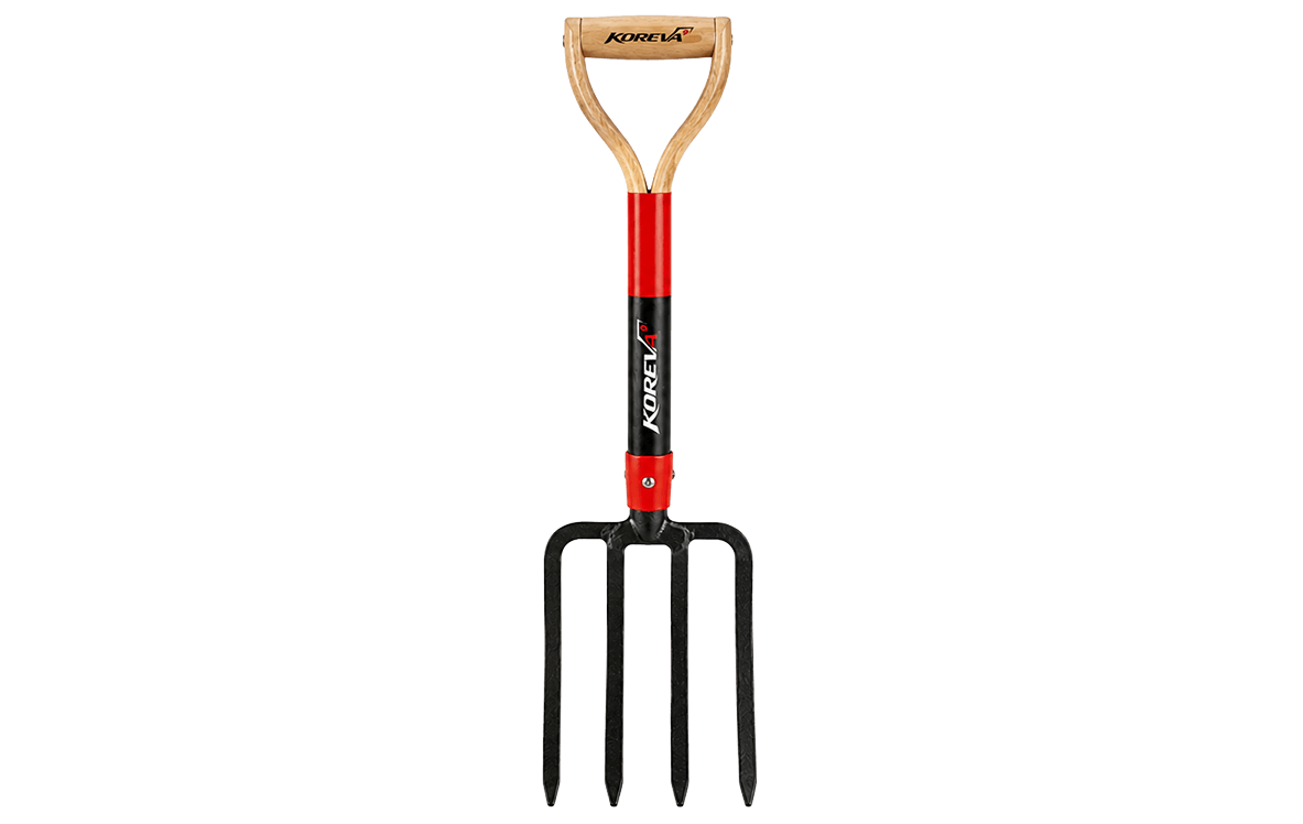 KOREVA FORK MASTER 4-Tine Heavy Duty Forged Steel Agricultural Digging Fork